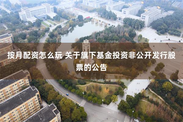 按月配资怎么玩 关于旗下基金投资非公开发行股票的公告