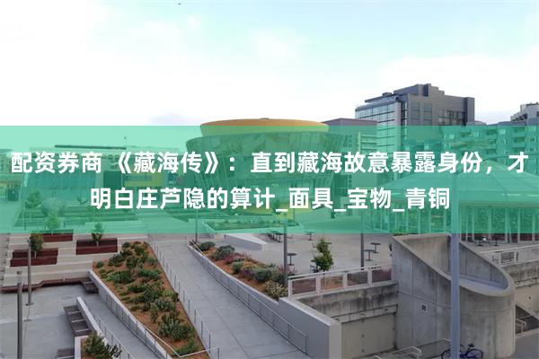 配资券商 《藏海传》：直到藏海故意暴露身份，才明白庄芦隐的算计_面具_宝物_青铜